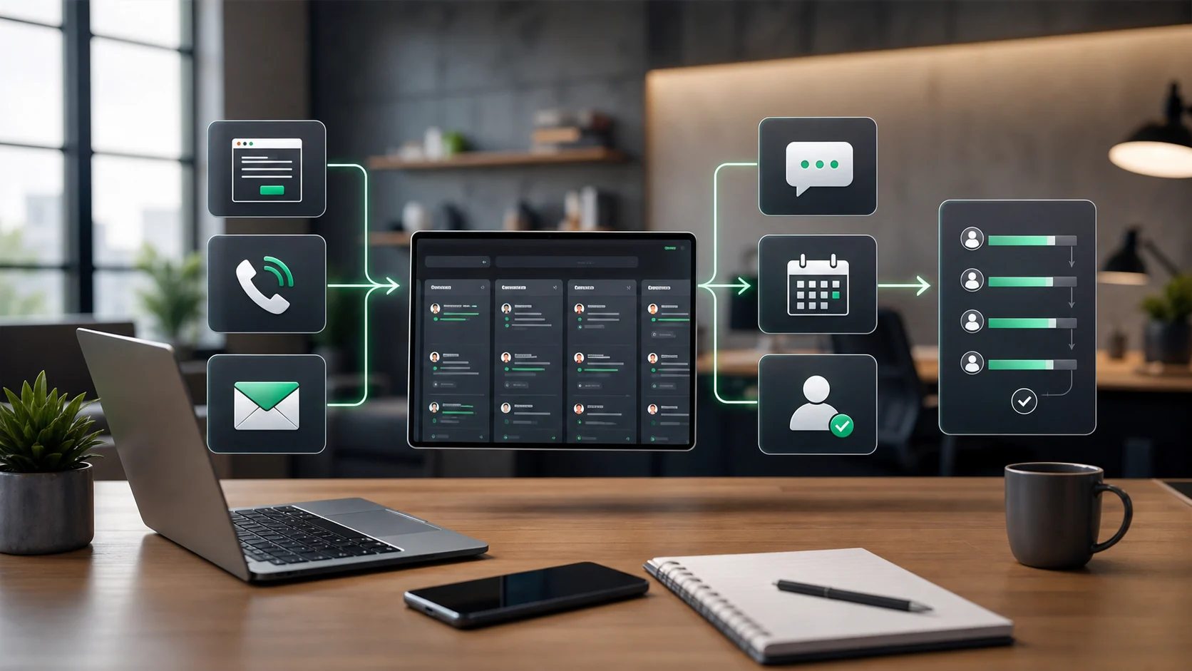Connected lead follow-up workflow for a small service business
