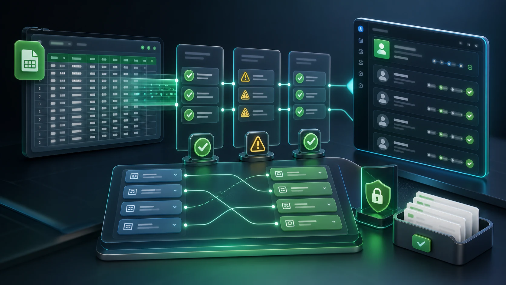 CRM field mapping automation dashboard checking CSV lead data before import